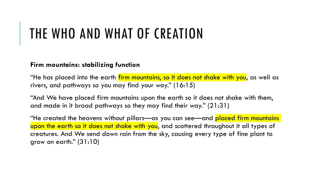 the who and what of creation 6