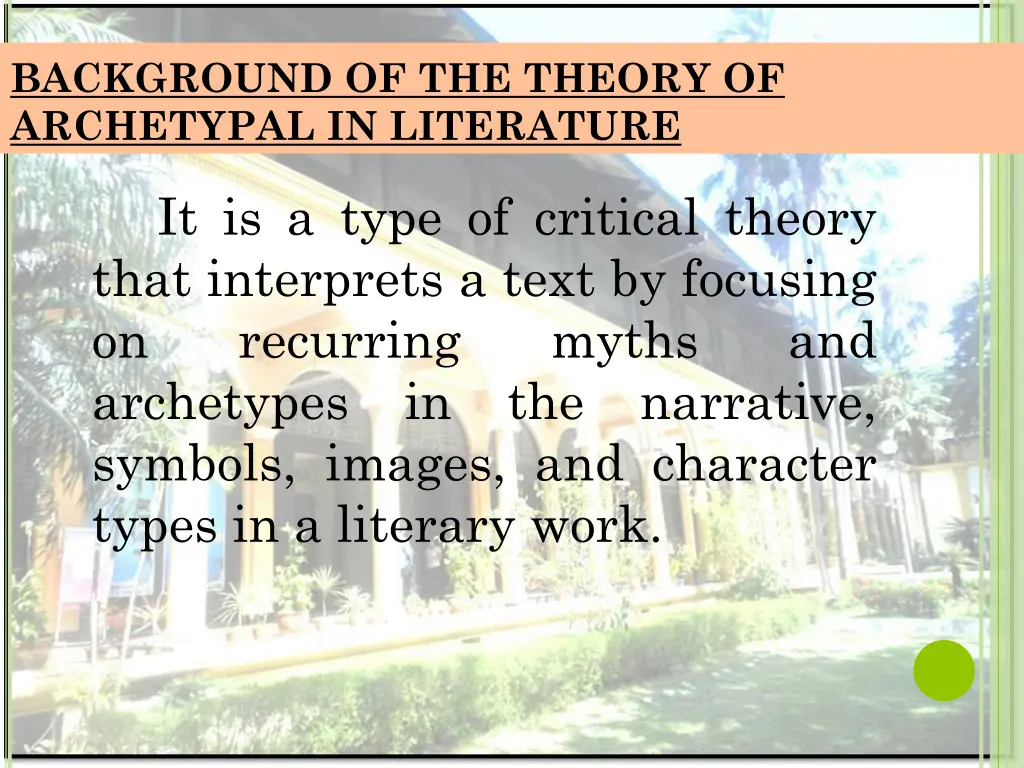 background of the theory of archetypal