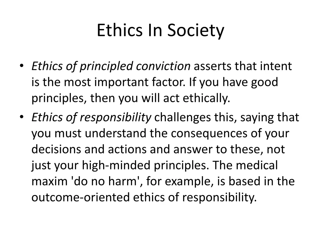 ethics in society