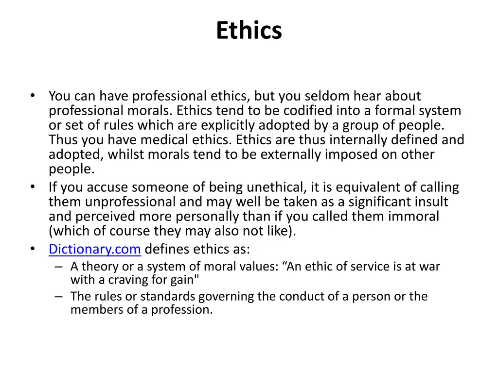 ethics