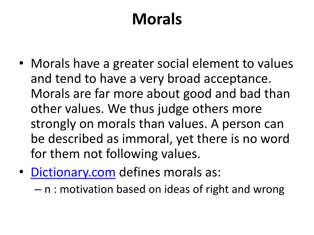 morals