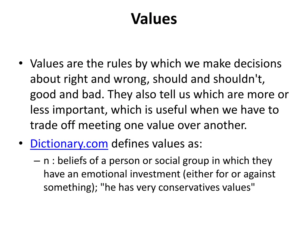 values