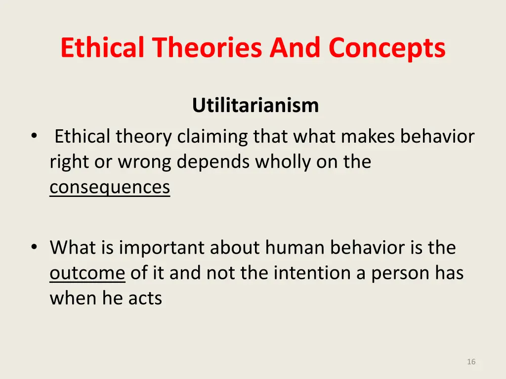 ethical theories and concepts