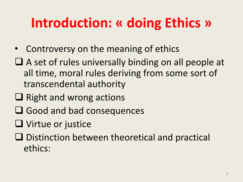 introduction doing ethics
