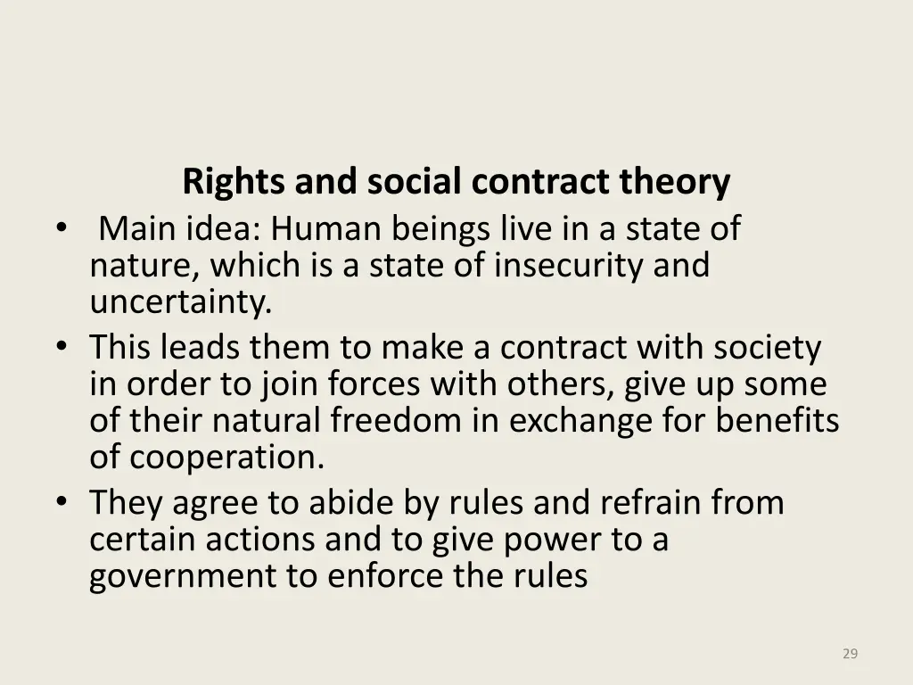 rights and social contract theory main idea human
