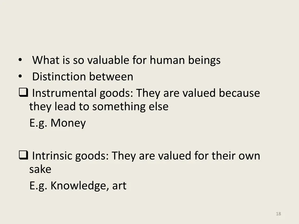what is so valuable for human beings distinction