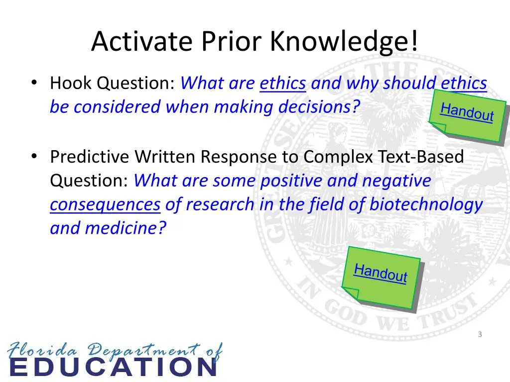 activate prior knowledge