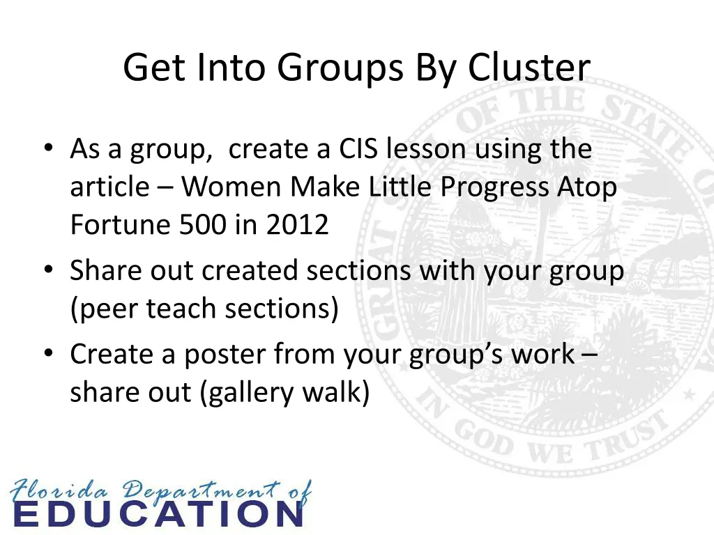 get into groups by cluster