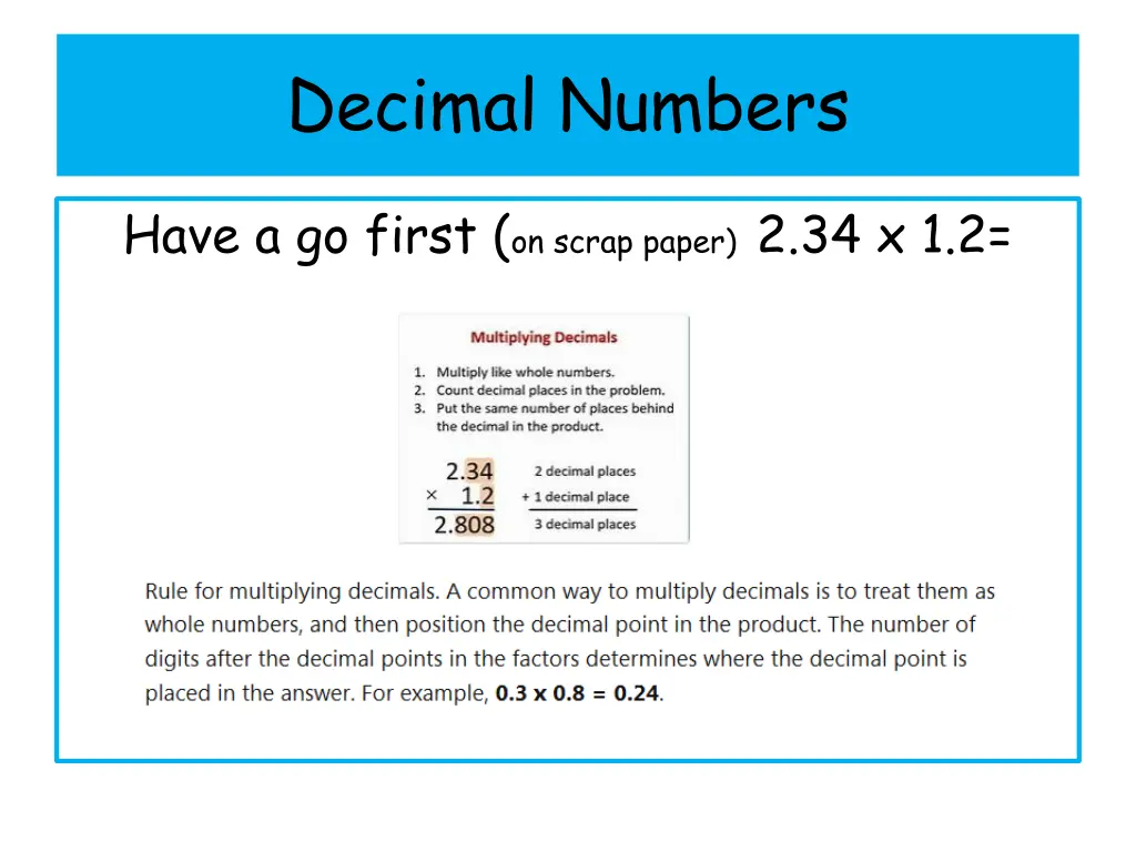 decimal numbers