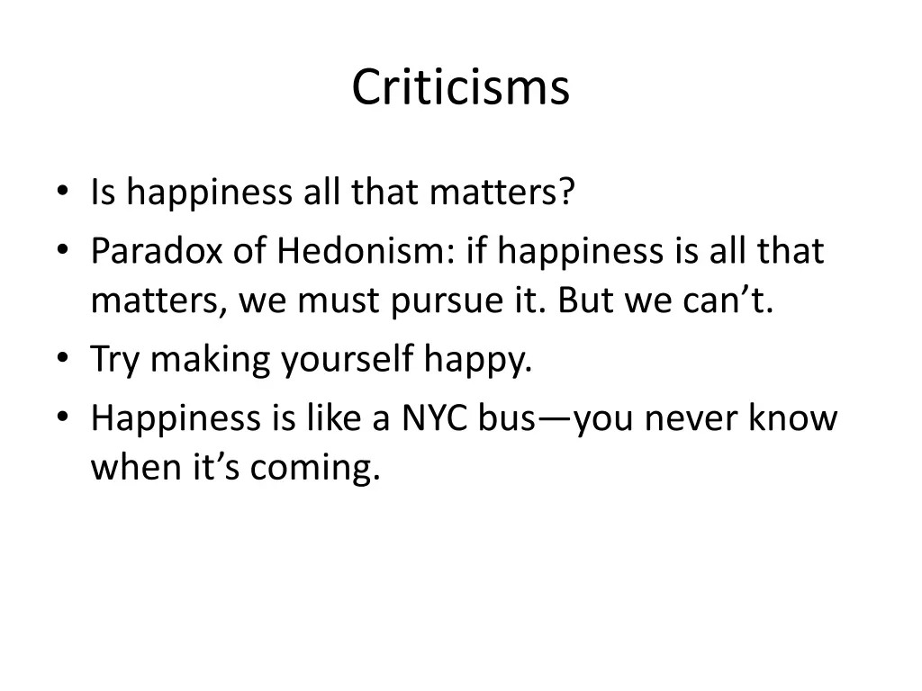 criticisms