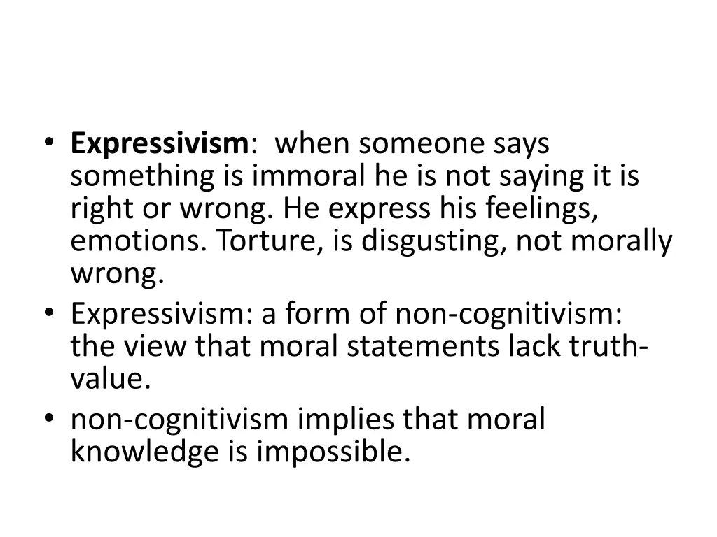 expressivism when someone says something