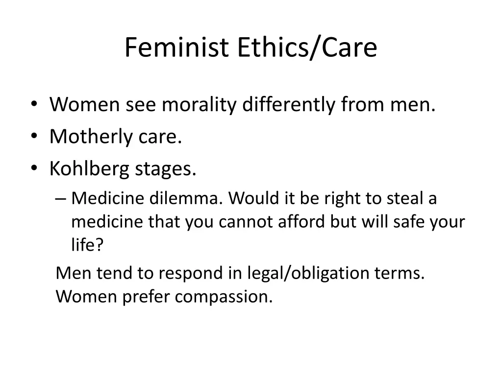 feminist ethics care