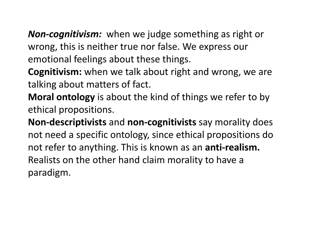 non cognitivism when we judge something as right