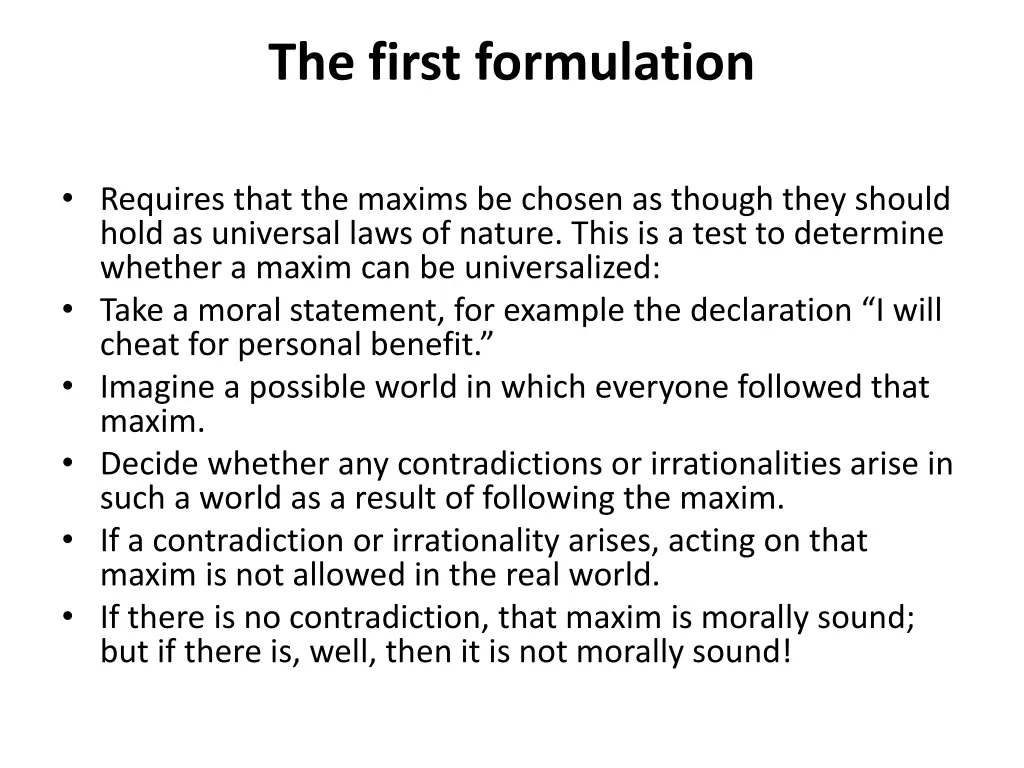the first formulation