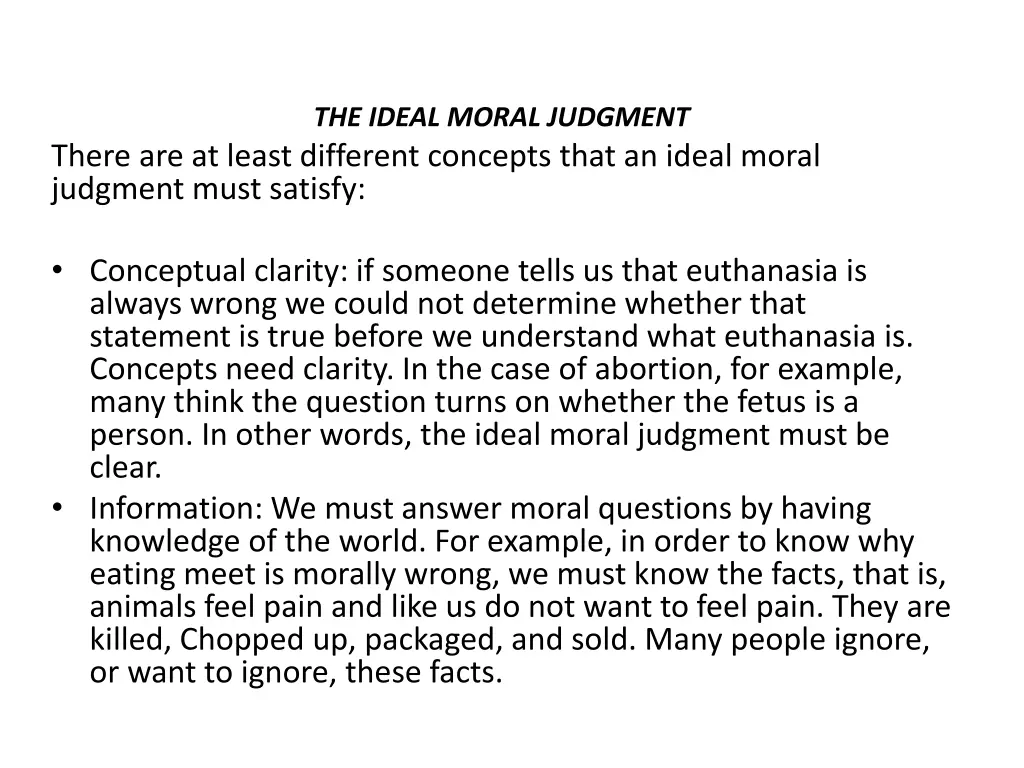 the ideal moral judgment