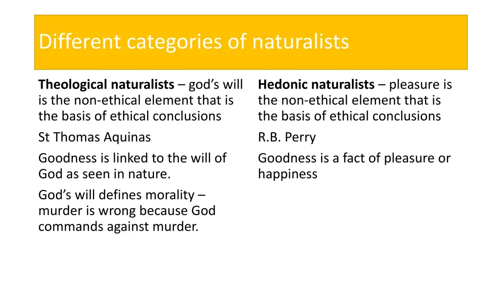 different categories of naturalists
