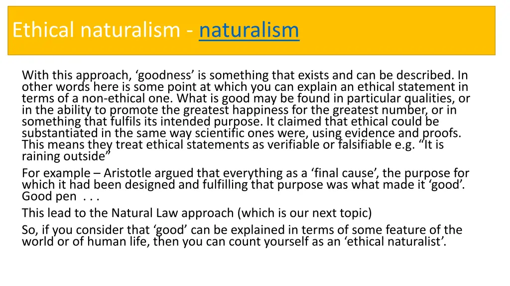 ethical naturalism naturalism