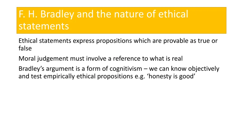 f h bradley and the nature of ethical statements