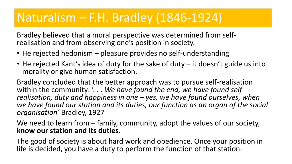 naturalism f h bradley 1846 1924
