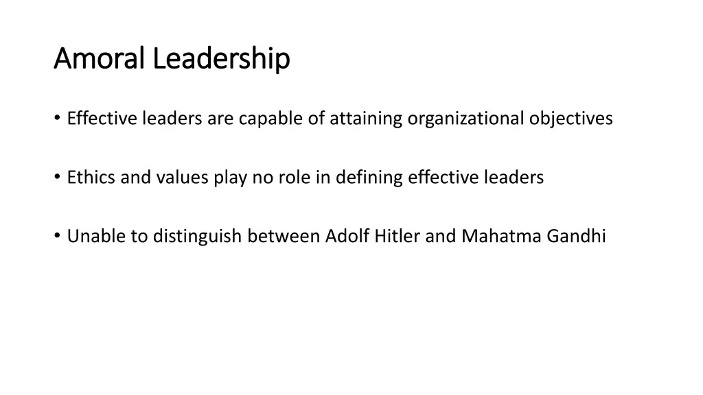 amoral leadership amoral leadership
