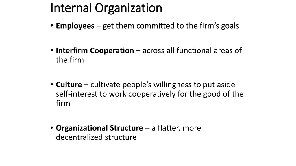 internal organization internal organization