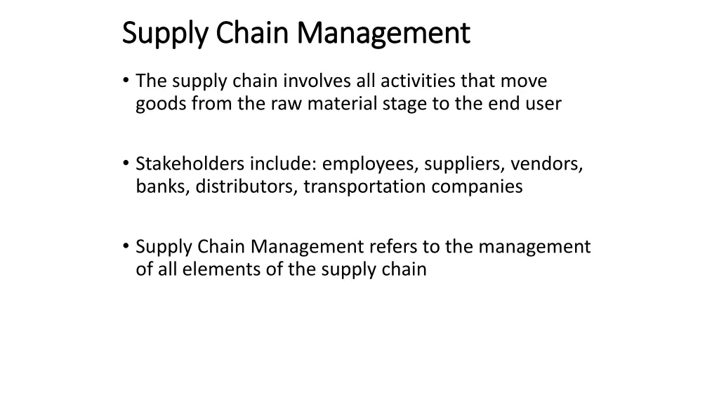 supply chain management supply chain management