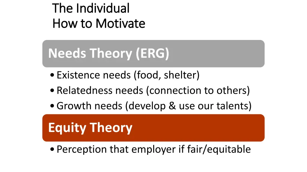 the individual the individual how to motivate