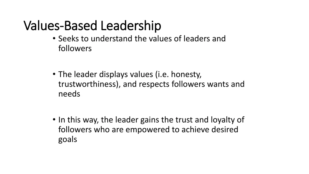 values values based leadership based leadership