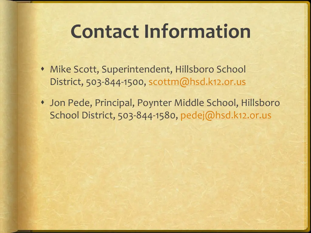 contact information