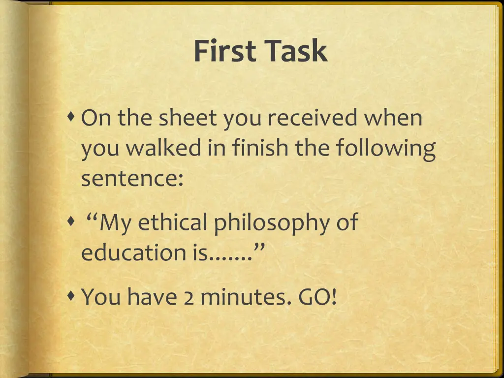 first task