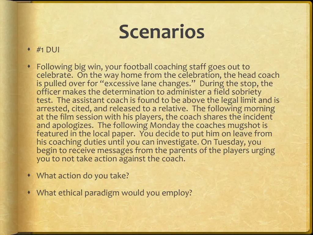 scenarios