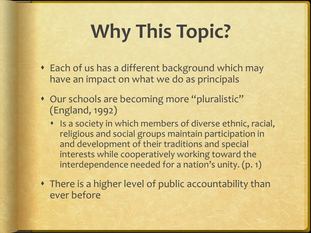 why this topic