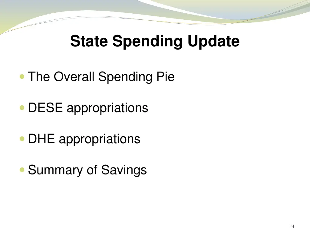state spending update