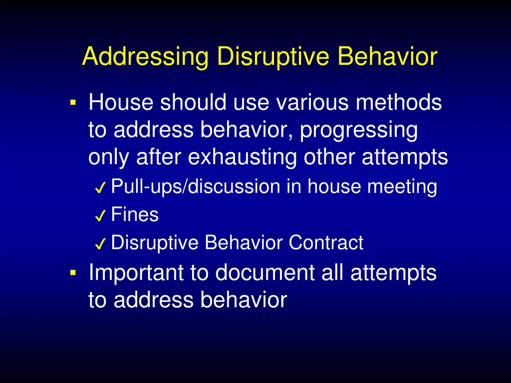 addressing disruptive behavior