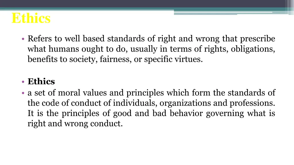 ethics