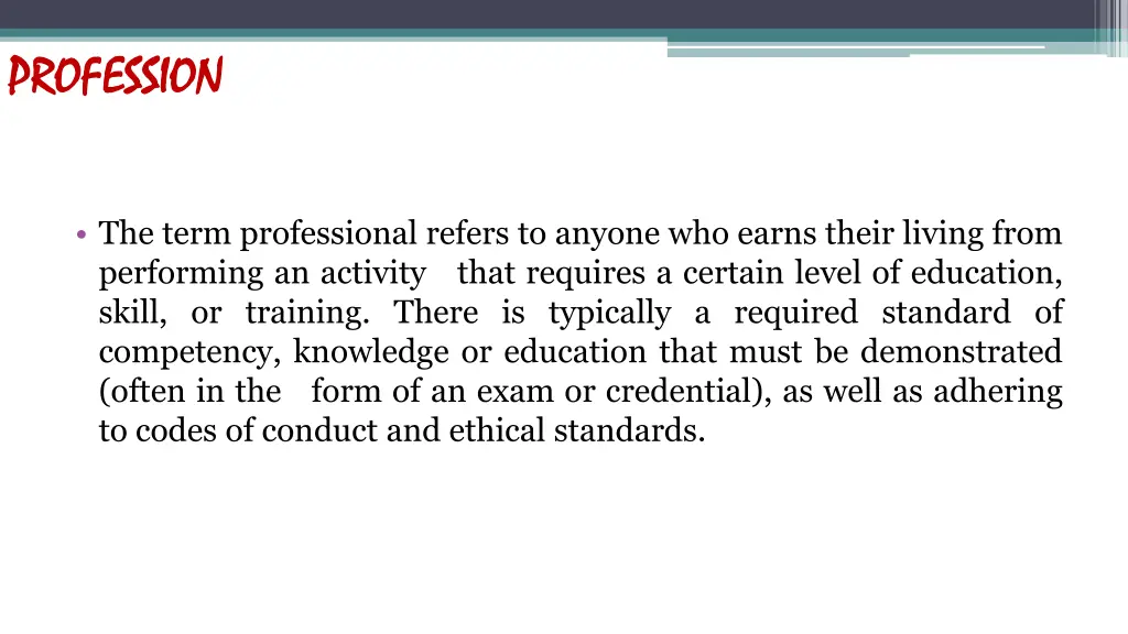 profession profession