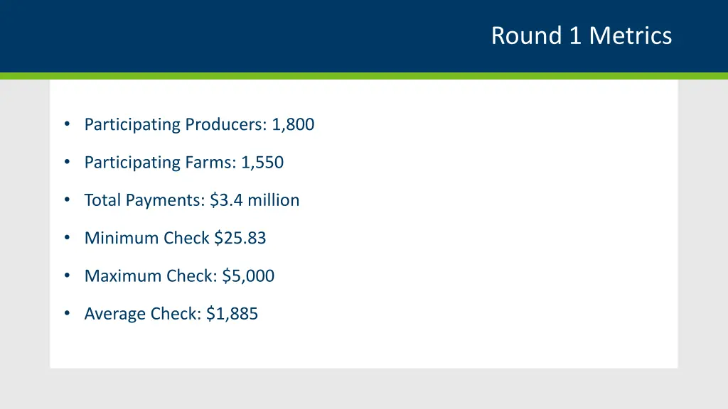 round 1 metrics