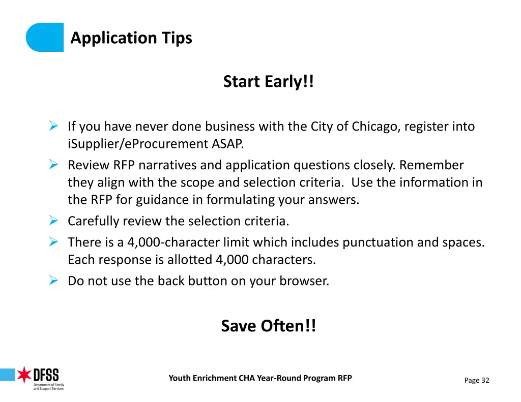 application tips