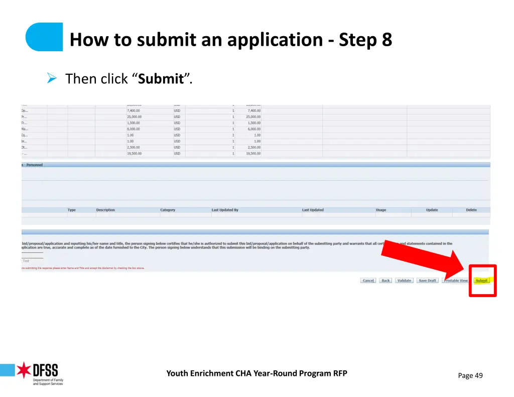 how to submit an application step 8