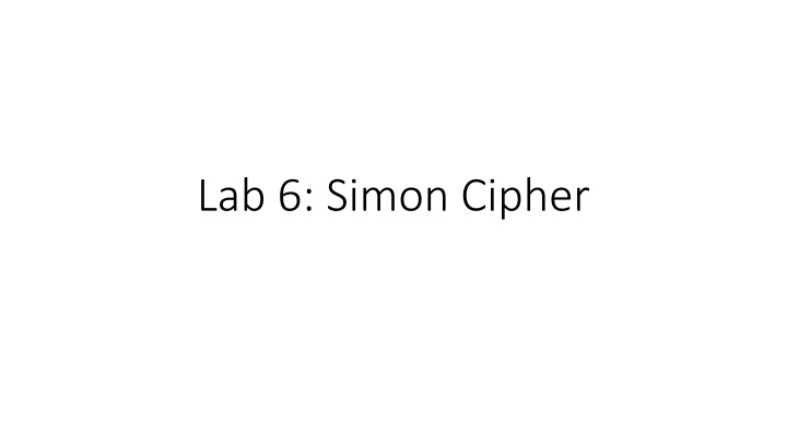 lab 6 simon cipher