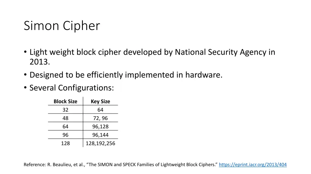 simon cipher