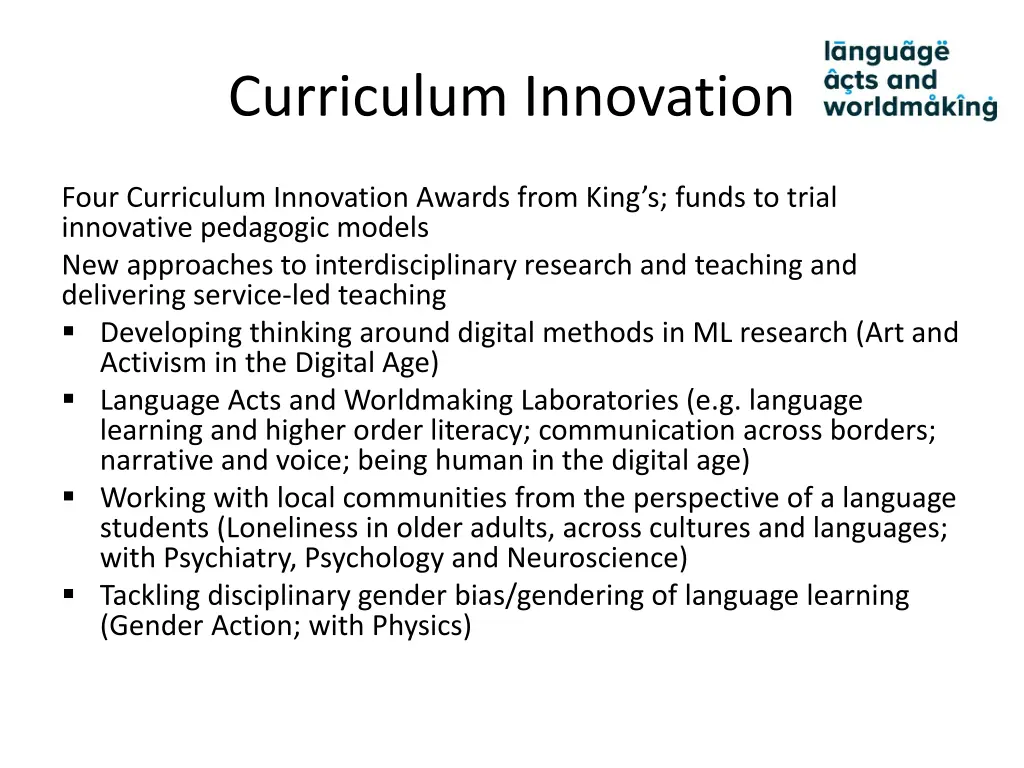 curriculum innovation