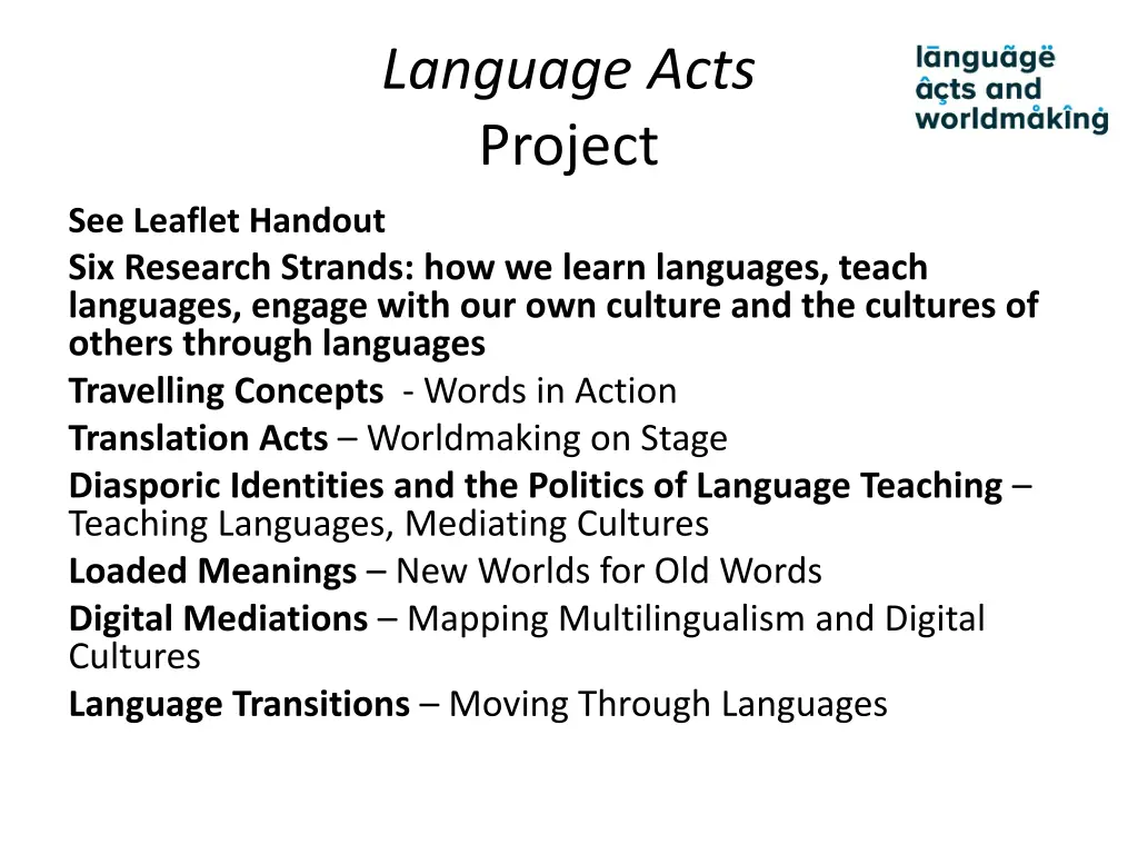 language acts project
