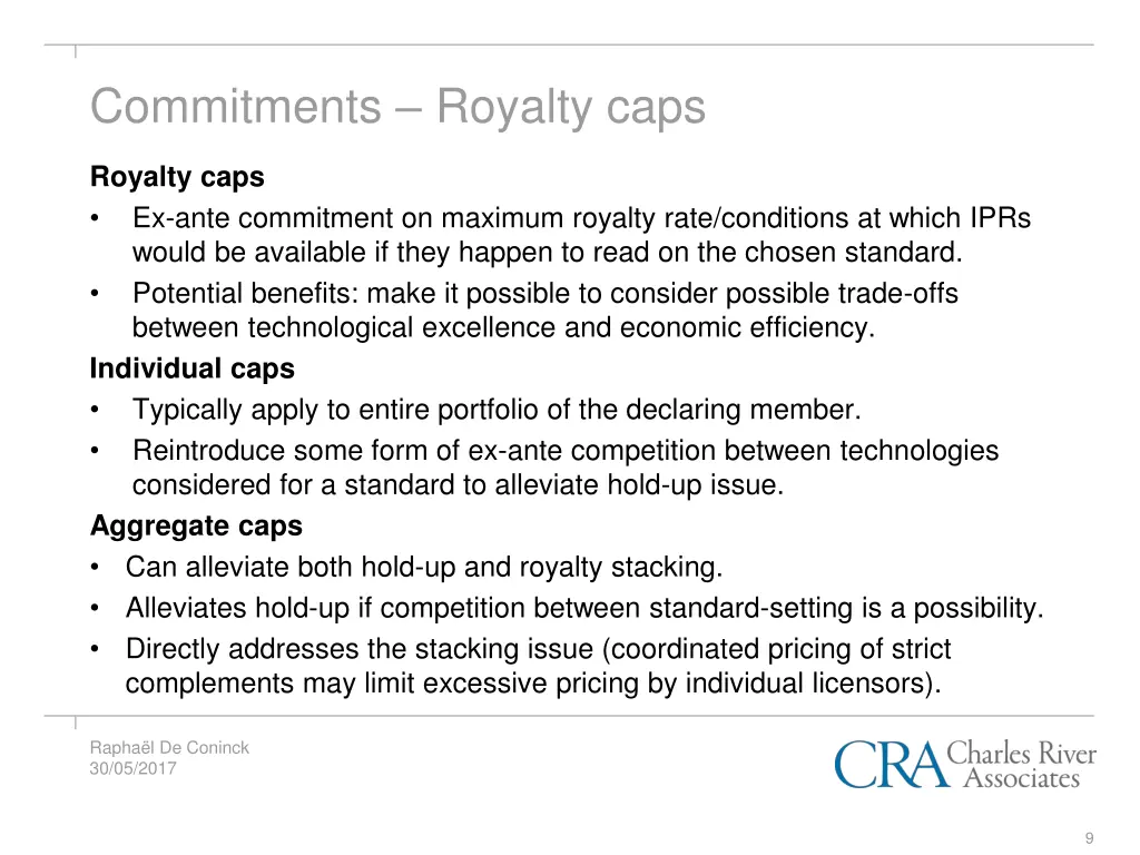 commitments royalty caps