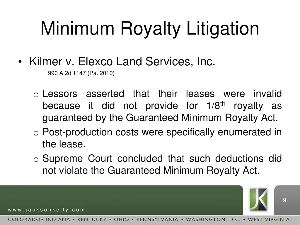 minimum royalty litigation