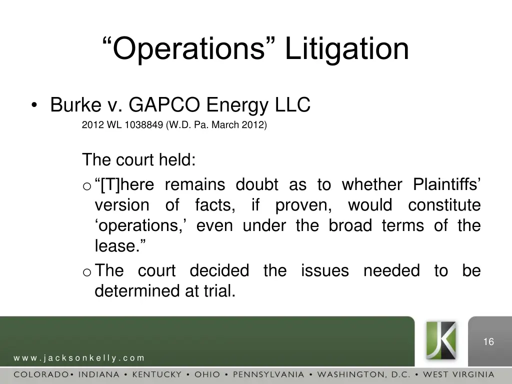 operations litigation 1