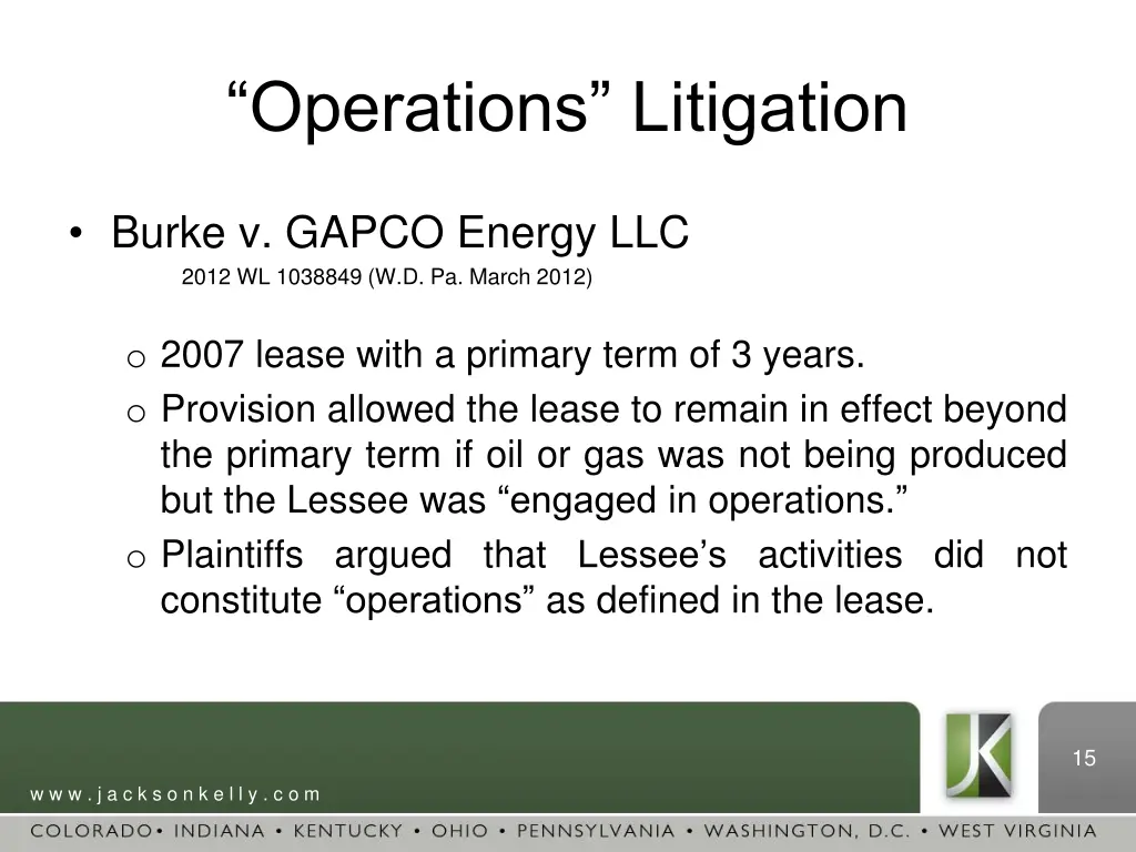 operations litigation