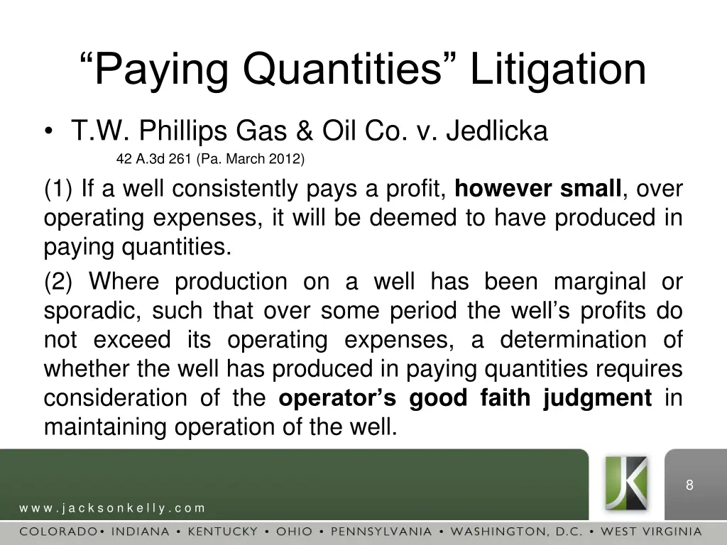 paying quantities litigation 1