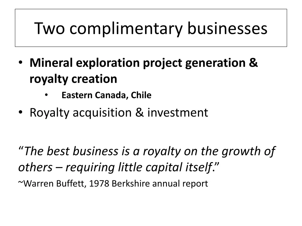 two complimentary businesses