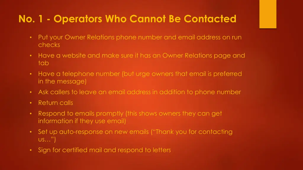 no 1 operators who cannot be contacted